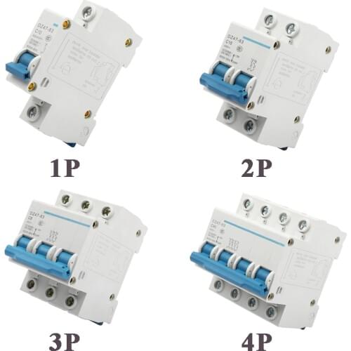 Mini Circuit breaker DPN mini DZ47-63 1/2/3/4P 10A 16 20A 25A 32A 40A 63A 230V 400V 50HZ 60HZ Circuit Breaker DIN RAIL RCBO RCCB
