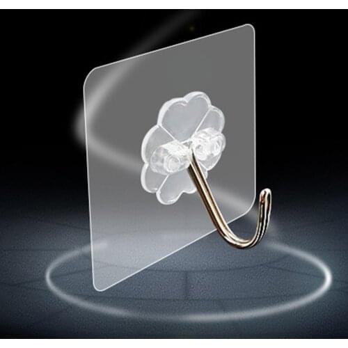 Multi-Purpose Home Towel Rack Transparent Pasted Hooks Bathroom Kitchen Wall Door Holder Hanger Hook Organizer