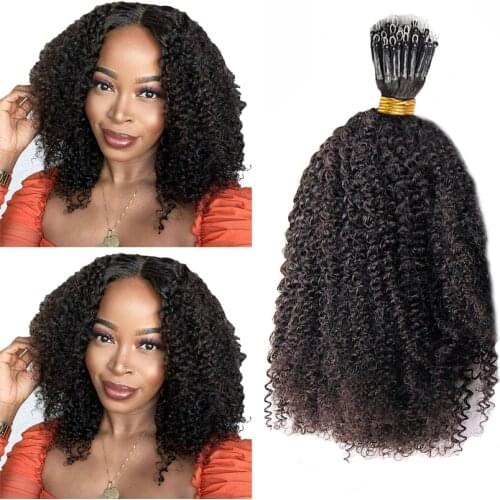 Mongolian Human Hair Nano Ring Hair Extensions 1g/strand 100strands/set Natural Color For Black Women
