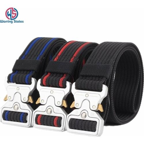 Warring States Mens Quick Release Silver Buckle Army Fan Tactical Belt High Quality Adjustable Nylon Mens Belt