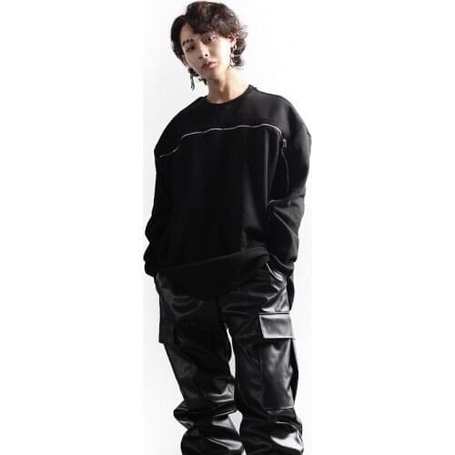 Spring and autumn mens sweater Pullover zipper decoration personality casual fashion not loose large jacket