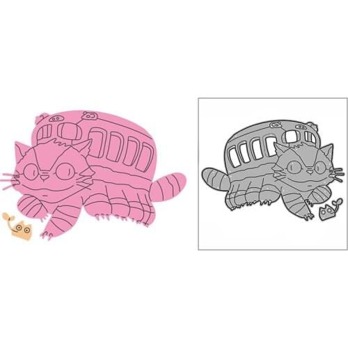 New Cat Bus Travel Elves Craft Embossing Mold 2021 Metal Cutting Dies for DIY Decorative Scrapbooking Album Card Making No Stamp