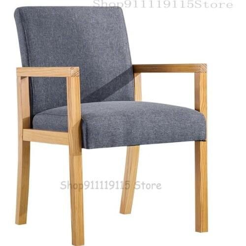 Solid Wood Dining Chair Single Adult Modern Simple American Nordic Chair Dining Table Family Restaurant Back Leisure Stool
