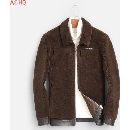 Autumn and Winter Jacket Men Clothing Real Wool Fur Coat Sheep Shearing Embroidery Jackets Mens Chaqueta Hombre LXR996