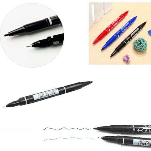 Permanent Marker Doubled Headed Hook Line Fine/Thick Pen Ink Tool Waterproof