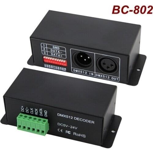 DMX512 RGBW Full color Decoder DMX to SPI led module controller DC5V~24V for SK6812RGBW/UCS2904RGBW/TM1814/SM16704