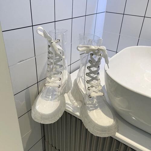 Full transparent Martin boots new simple perspective of summer 2021 short boots thin cool boots womens shoes