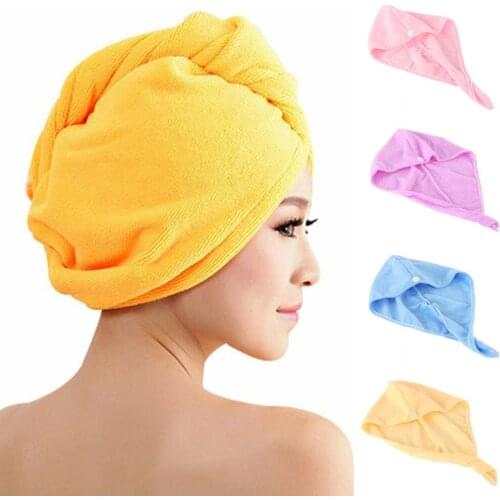 Microfiber Bath Towel Hair Dry Quick Drying Lady Bath towel soft shower cap hat for lady man Turban Head Wrap Bathing Tools