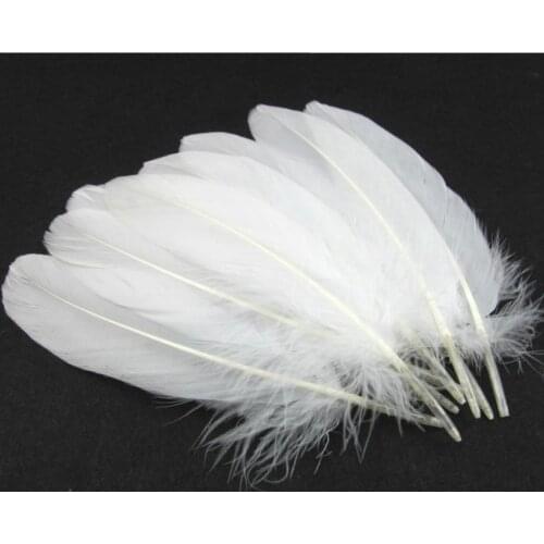 Hot 50pcs White Beautiful Large Goose Feathers 15-22cm / 5.91''-8.66'' High Quality