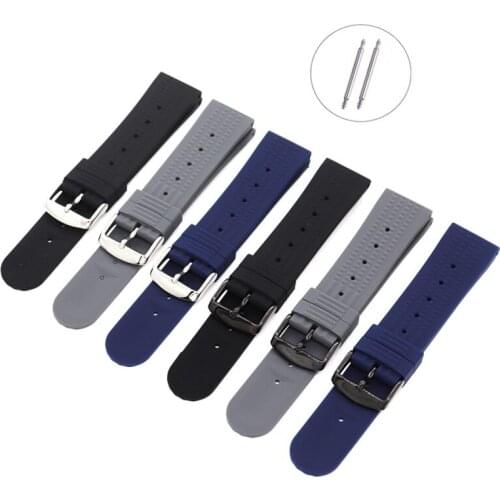 Band for Seiko Watch Rubber Watchband for Samsung Huawei watch Sport Diving Rubber Replace Strap Wrist Belt 20mm 22mm
