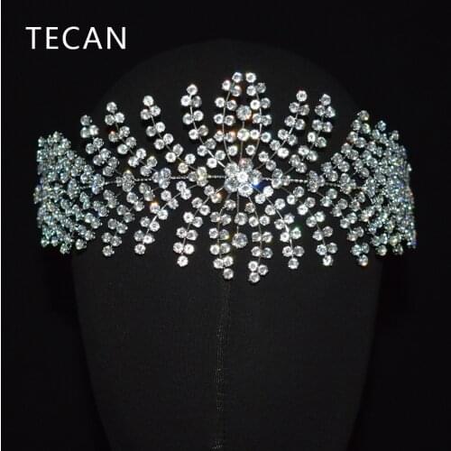 Luxurious Flowers Full Zircon Shine Hair Accessories Bride Headband Women Hair Ornaments Baroque Jewelry Wedding Crown Party Gif