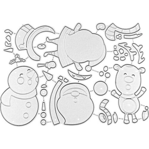 Christmas Santa Snowman Deer Metal Cutting Dies Stencil Scrapbooking DIY Album T3LE