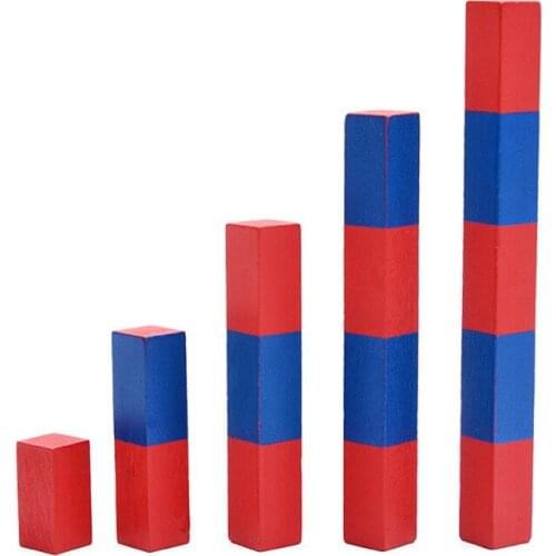 Building Block Montessori Material Mathematics Family Edition Red And Blue Digital Stick Early Education Toy For Children