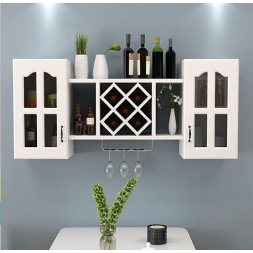 Wine cabinet custom wine rack wall hanging cabinet European modern simple wall shelf