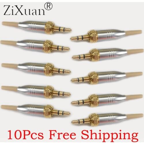 High Quality DIY 3.5mm 1/8" For Sony Sennheiser Microphone Spare Plug adapter Stereo Screw Lock Connector Silver metal shell