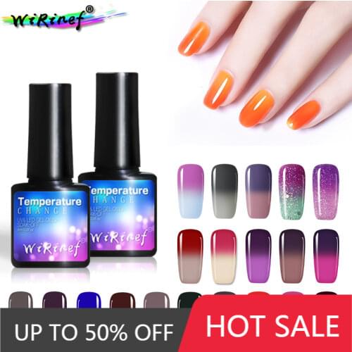 WiRinef 8ml Temperature Change Nail Gel Polish Varnish Thermol Chameleon Changing Color Soak Off UV Gel Nail Polish