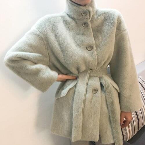 Bella Philosophy Winter Thick Solid Women Fur Jacket Outwear Lady Faux Mink Fur Sashes Fashion Coats Female Warm Coats