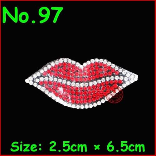 1 Pc Sexy Lip Diamond Hotfix Rhinestones Motif Crystal Iron on Patch Appliques For Women Bride Wedding Dress Clothes DIY Carment