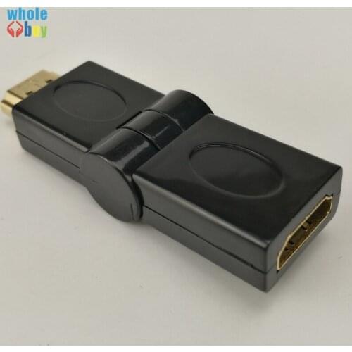 100pcs/lot HDMI Male To HDMI Female 180 Degree Adapter HDMI Connection for HDTV Computer Camera HDMI Adapter