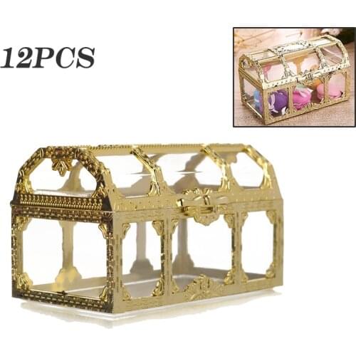 12Pcs/Set Creative Mini Plastic Candy Storage Treasure Box Wedding Gifts Jewelry Container Party Supplies