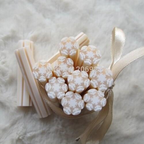 2pcs N-26 10mm Cute Big Christmas Cane Fancy Nail Art Polymer Clay Cane Nail Art Decoration