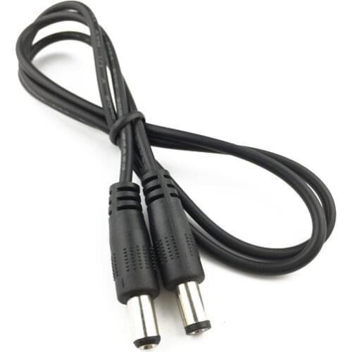 5pcs CCTV DC Power 5.5 x 2.1mm Male To Male Connector Extension Cord Cable 50cm