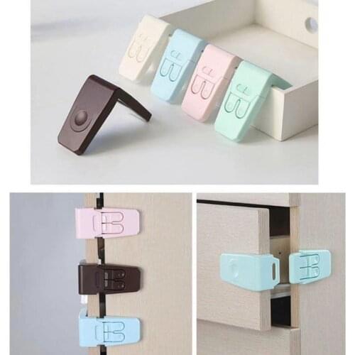 4Pcs Baby Drawer Lock for Children Safety Door Buckle Prevent Open Cabinets Anti Pinch Hand Protect