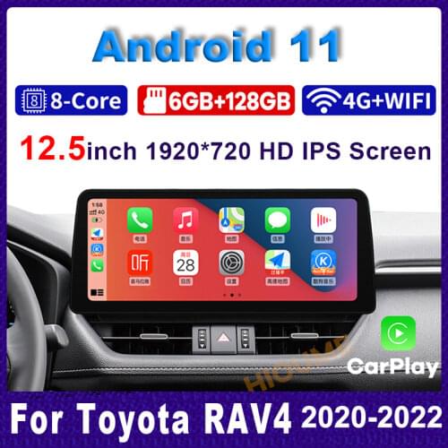12.3" 8Core Android 10 Car Multimedia Player Radio GPS Navigation for Toyota RAV4 2020 with CarPlay WiFi 4G LTE BT Touch Sceen