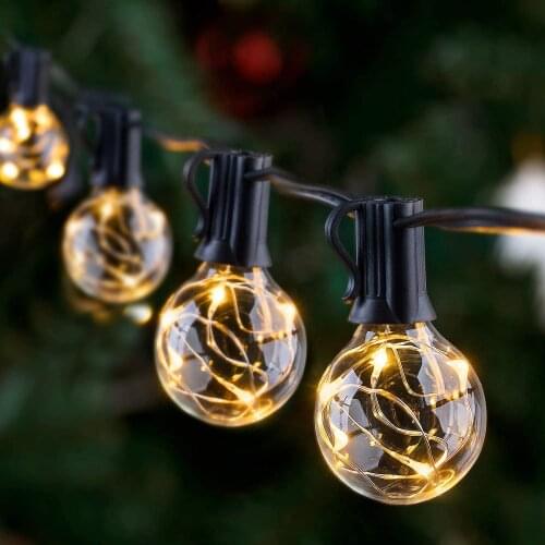 Patio String Light Christmas G40 30 LED Bulbs Globe Festoon Bulb Fairy String Light Outdoor Party Garden Garland Wedding Decor