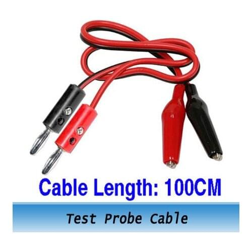 Banana Plug To Alligator Clip Test Probe Cable 100CM 10pcs