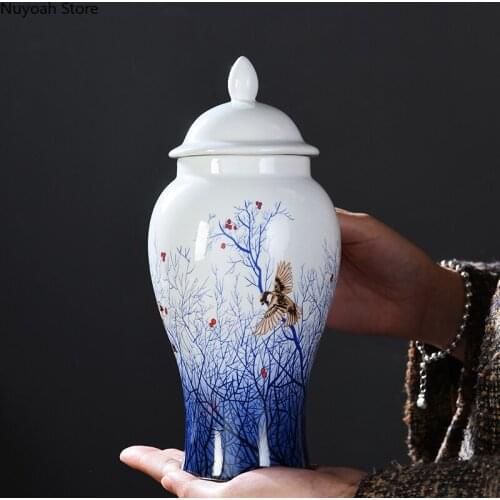 Creative Ceramic Storage Tank Sealed and Moisture-proof Storage Tank with Lid Living Room Decoration Accessories Tea Container
