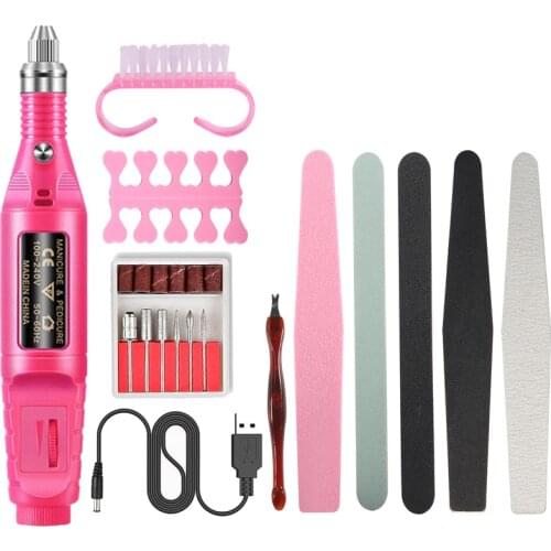 10pcs Nail Polisher Set Manicure Kit Rechargeable Nail Grinding Machine