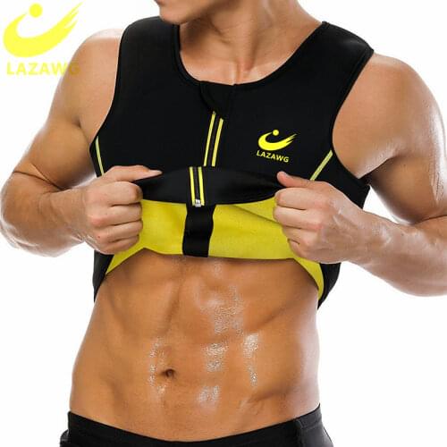 LAZAWG Mens Gym Body Waist Trainer Vest Slimming Underwear Sauna Belt Sweat Cinchers Loss Shirt Strap Shapewear Tank Tops Shaper