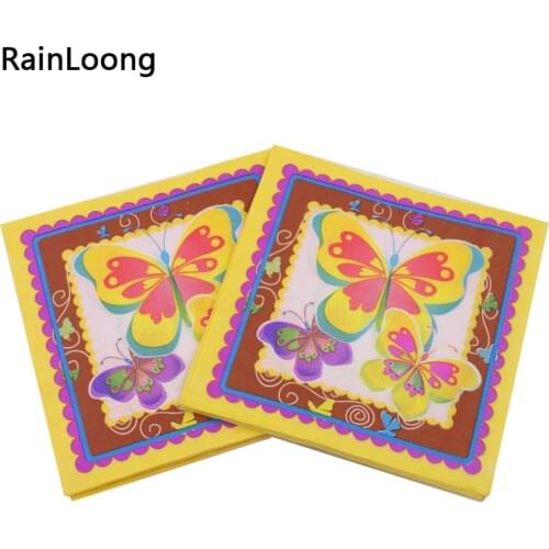 [RainLoong] Butterfly Paper Napkin Para Festas Insect Tissue Printed Napkin Supply Decoration Paper 33*33cm 1 pack