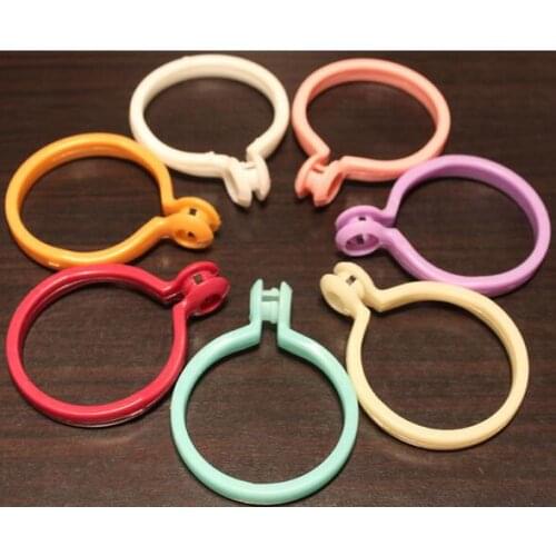 Multicoloured Plastic Curtain Rod Rings inner diameter 35mm