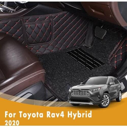 RHD Luxury Double Layer Wire Loop Car Floor Mats For Toyota Rav4 Rav 4 Hybrid 2020 Carpets Car Accessories Waterproof Rugs