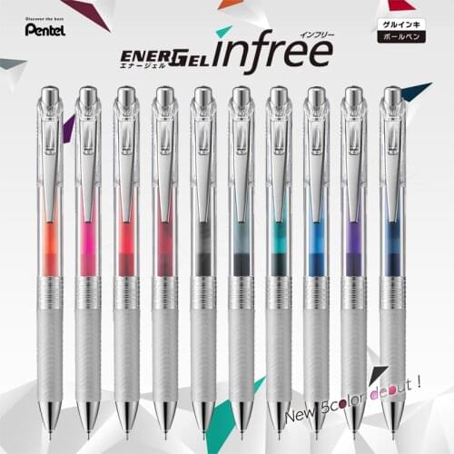 1pc Pentel BLN75TL Gel Pen Transparent Penholder Design Colors Ink 0.5mm Writing Point Retractable Pen Back To School Supplies