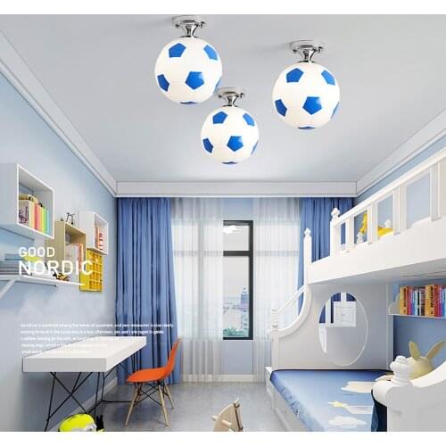 Modern Lighting Fixture For Boys Football Shape LED Ceiling Lights 110-220V Indoor Lighting Decor For Bar Bedroom Kids Room