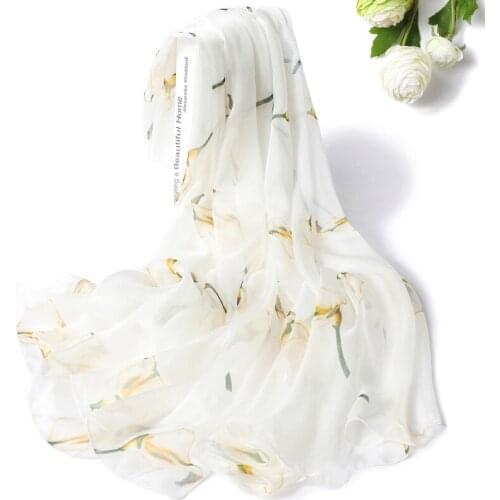 Telas pure Natural Mulberry Silk Chiffon fabric Digital Print Plum Calla Lily flowers Textile Sew Women Dress Scarf Fabric