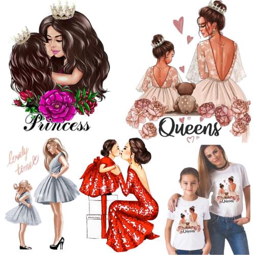 Mom Baby Patches For Clothes DIY For Parent-Child Thermal Sticker T-Shirt Jacket Washable Heat Transfer Parches Iron On Transfer