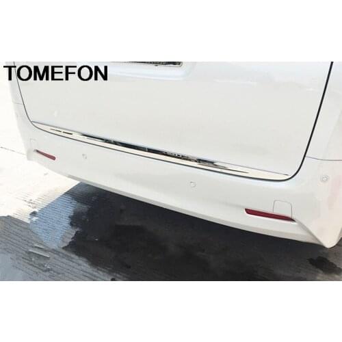 TOMEFON Exterior For Toyota Alphard Vellfire AH30 2015 2016 Rear Tail Gate Liftgate Box Lid Door Cover Trim Stainless Steel