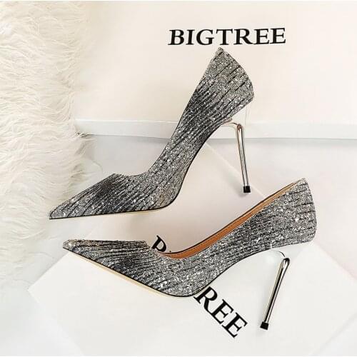 BIGTREE Fashion Women High Heels Shallow Stiletto Wedding/Party Lady Pumps Spring/Autumn Classic Female Shoes Woman Footwear