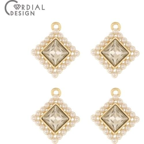 Cordial Design 50Pcs 21*24MM Jewelry Accessories/Imitation Pearl/Rhombus Shape/Earrings Pendants/Jewelry Findings & Components