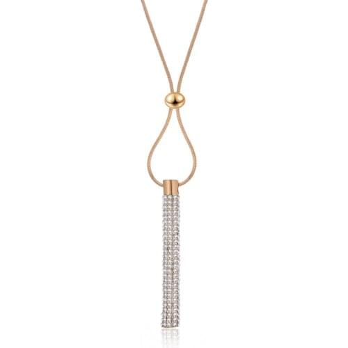 2021 Hot Fashion Rectangle Pendant Necklace for Women Gold Snake Chain Long Necklaces Statement Rhinestone Jewelry Accessories