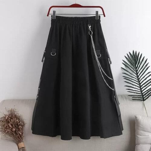 Half-length skirt suit female student 2021 loose short-sleeved shirt + high-waist tooling A-line skirt two-piece suit y2k tops