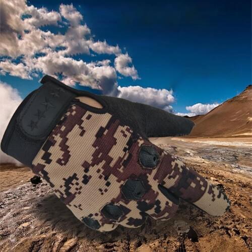1Pc Unisex Full Finger Anti-Slip Camouflage Glove Hunting Cycling Outdoor Mitten for outdoor motorcycle climbing mountaineering