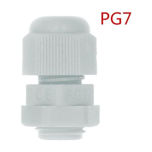 10pcs IP68 PG7 PG9 PG11 for 3-6.5mm-10mm Wire Cable CE White Waterproof Nylon Plastic Cable Gland Connector