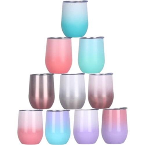 12oz Gredient Wine Tumbler Colorful With Sealed Lids Water Cups Coffee Mugs Insulated For Travle Gift
