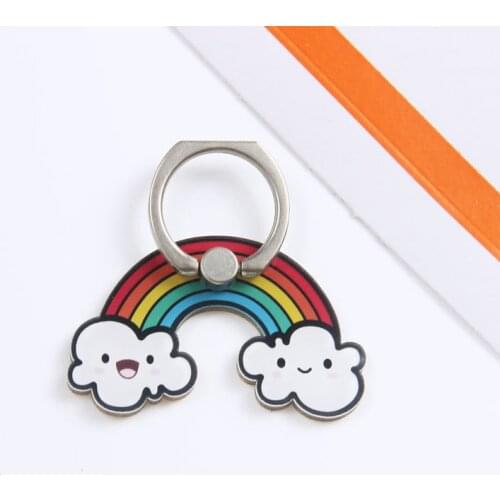 360° Rotating Metal Finger Ring Cell Phone Holder Cute Cartoon Cell Phone Ring Holder Stand Metal 360 Rotation Ring Stand