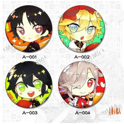 4pcs/set 2.6inch Anime Badge Seraph Of The End Owari No Anime Cute Hiiragi Shinoa Brooch Badge Anime Badge